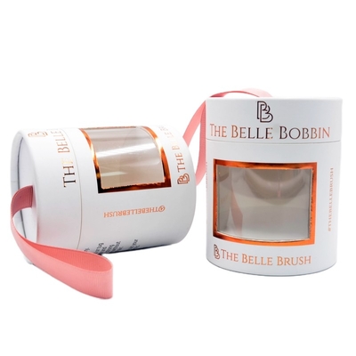 Oro que sella las cajas cosméticas de encargo del tubo del papel de la cartulina con la ventana