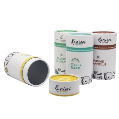 Envases de tubos de té Contenedores redondos de papel de aluminio para productos alimenticios Envases de chocolate y dulces