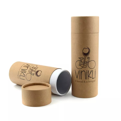 Tubo de cartón de vino personalizado que empaqueta el tubo de comida de papel Kraft redondo