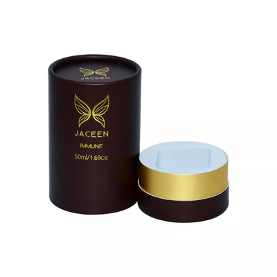 Caja de tubo de papel de perfume con estampado de oro de cartón rígido Embalaje de papel personalizado para perfume