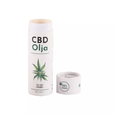Tubo de papel redondo de aceite esencial de CBD de 10 ml Empaquetado de tubos de cilindro cosmético Empaquetado