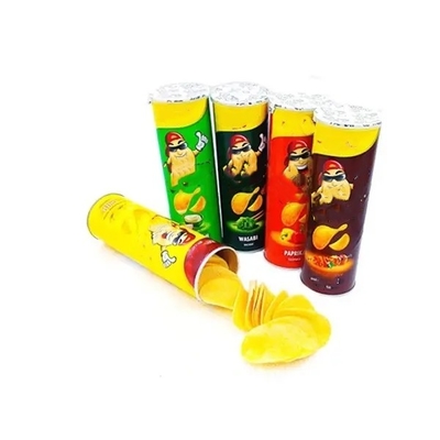 Tubo de papel personalizado Envase de bocadillos de papas fritas en línea de papel de aluminio para acondicionamiento de alimentos
