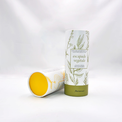 Aromaterapia impresa aduana de la caja del tubo del cilindro del perfume con el parte movible de papel