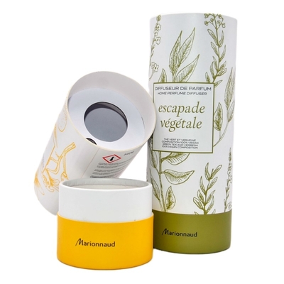Aromaterapia impresa aduana de la caja del tubo del cilindro del perfume con el parte movible de papel