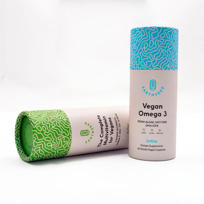 Caja amistosa del tubo de cartón de la categoría alimenticia de Eco para el empaquetado de las cápsulas del suplemento