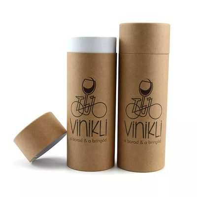 Tubo de cartón de vino personalizado que empaqueta el tubo de comida de papel Kraft redondo