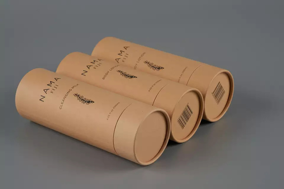 empaquetado del tubo de la loción del cuerpo 120ml, envase redondo de papel reciclado para el cuidado de piel