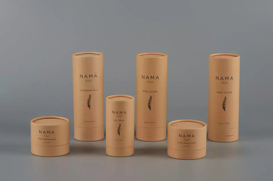 empaquetado del tubo de la loción del cuerpo 120ml, envase redondo de papel reciclado para el cuidado de piel