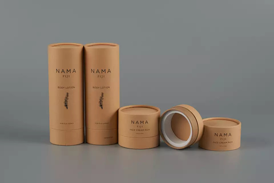 empaquetado del tubo de la loción del cuerpo 120ml, envase redondo de papel reciclado para el cuidado de piel