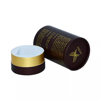 Caja de tubo de papel de perfume con estampado de oro de cartón rígido Embalaje de papel personalizado para perfume