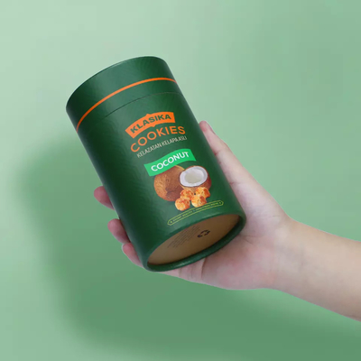 Tubo de papel de comida de grano de café de galleta de contenedor de polvo de cartón redondo respetuoso con el medio ambiente con tapa de metal