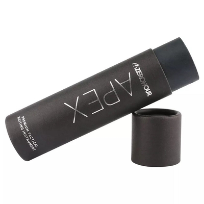 Envase de comida cosmético de la cartulina reciclable que empaqueta el tubo negro del papel de Kraft