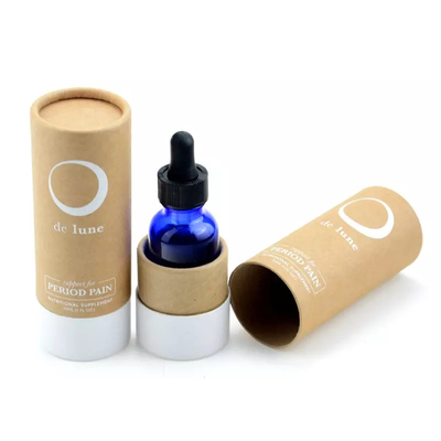caja de empaquetado cosmética del logotipo de encargo del empaquetado del tubo del papel de Kraft del aceite esencial 30ml