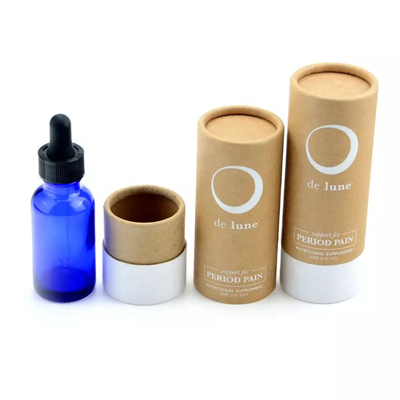caja de empaquetado cosmética del logotipo de encargo del empaquetado del tubo del papel de Kraft del aceite esencial 30ml