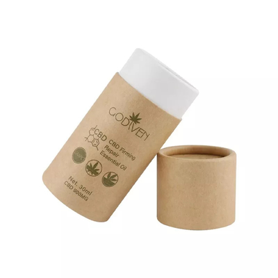 Embalaje de tubo de papel artesanal de aceite esencial de CBD personalizado Empaquetado de tubo de papel redondo cosmético