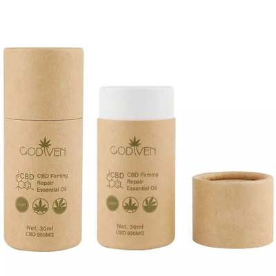 Embalaje de tubo de papel artesanal de aceite esencial de CBD personalizado Empaquetado de tubo de papel redondo cosmético