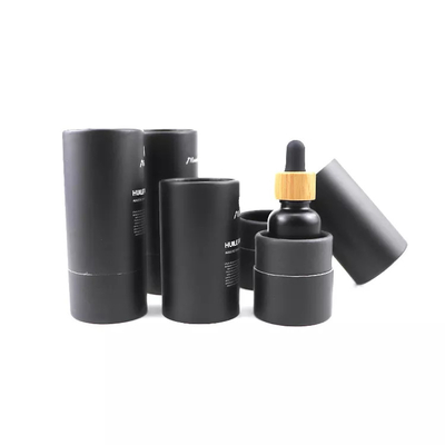 Cajas de tubo de cartón negro para botellas de gotero de aceite esencial Tubos de embalaje cosmético