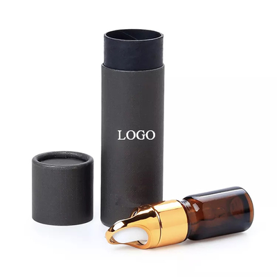 Tubo negro de la botella de aceite esencial de Kraft que empaqueta a Logo Printed de encargo