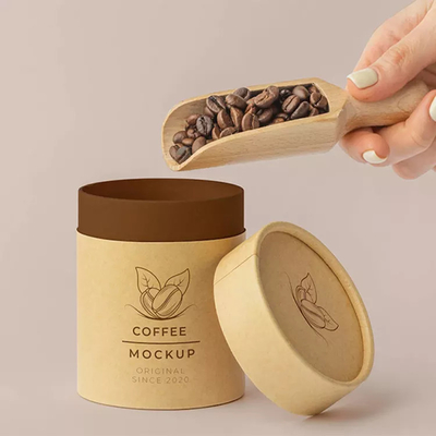 Logo Cylinder Food Packaging de encargo, tubo de papel de Kraft que empaqueta para el grano de café