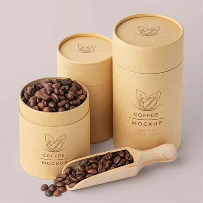 Logo Cylinder Food Packaging de encargo, tubo de papel de Kraft que empaqueta para el grano de café
