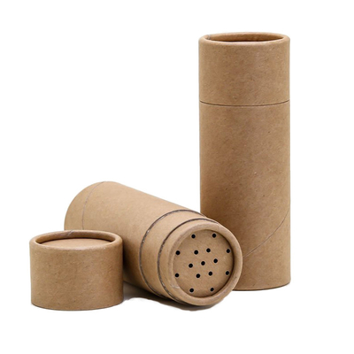 Cartón de papel Kraft para tubo redondo de alimentos con batido de condimento de sal de tamiz de papel