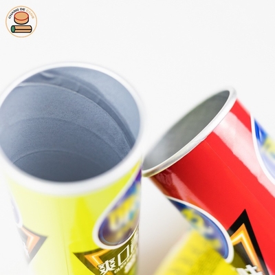 Tubo de papel personalizado Envase de bocadillos de papas fritas en línea de papel de aluminio para acondicionamiento de alimentos