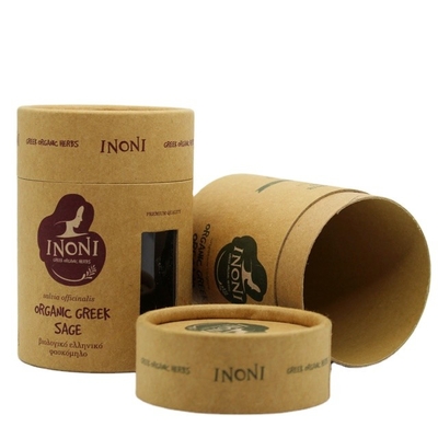 Empaquetado cosmético del papel de Kraft para el tubo redondo de la hierba orgánica del aceite esencial de CBD