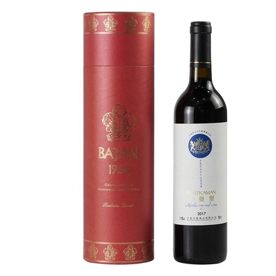 La almohada del terciopelo de la caja de presentación de la botella de vino de la bebida insertó Hotstamping grabado en relieve