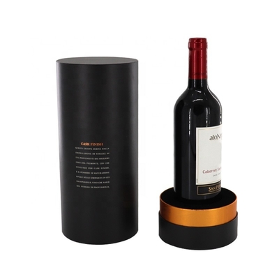 ODM rígido de lujo de Matt Black Cardboard Wine Tube Multiusage disponible
