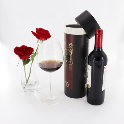 ODM rígido de lujo de Matt Black Cardboard Wine Tube Multiusage disponible