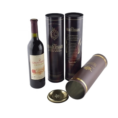 ODM rígido de lujo de Matt Black Cardboard Wine Tube Multiusage disponible