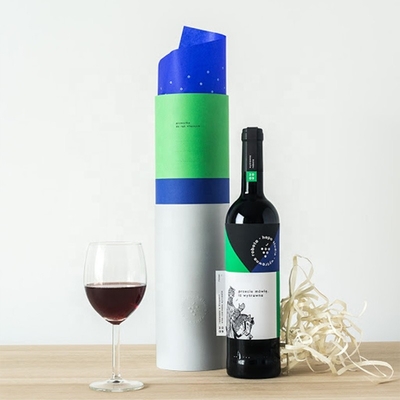 Caja de presentación de la botella de vino de CMYK, cajas del vino de la cartulina del cilindro