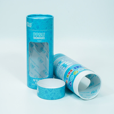 tubo del papel 100ml que empaqueta con la ventana, caja de grabación en relieve de papel de la ventana del PVC