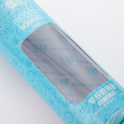 tubo del papel 100ml que empaqueta con la ventana, caja de grabación en relieve de papel de la ventana del PVC